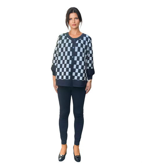 Buttoned Check Pleated Jacket - JK1235